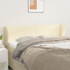 Cabecero de cuero sintético color crema 147x23x78/88 cm