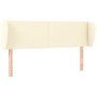 Cabecero de cuero sintético color crema 147x23x78/88 cm