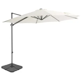 Garden umbrella with portable sand-colored base by vidaXL, Umbrellas - Ref: Foro24-276339, Price: 168,87 €, Discount: %