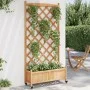 Pflanzgefäß mit Gitter und Rädern aus massivem braunem Tannenholz von , Töpfe und Pflanzgefäße - Ref: Foro24-3207653, Preis: ...
