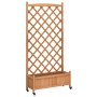 Planter with trellis and wheels solid brown fir wood by , Pots and planters - Ref: Foro24-3207653, Price: 168,61 €, Discount: %