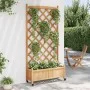 Planter with trellis and wheels solid brown fir wood by , Pots and planters - Ref: Foro24-3207653, Price: 172,17 €, Discount: %