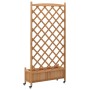 Planter with trellis and wheels solid brown fir wood by , Pots and planters - Ref: Foro24-3207653, Price: 168,61 €, Discount: %
