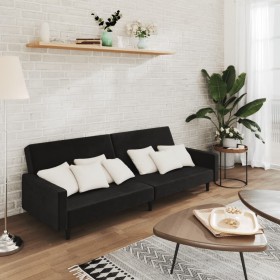 2-Sitzer-Schlafsofa aus schwarzem Samt von , Sofas - Ref: Foro24-375740, Preis: 263,72 €, Rabatt: %