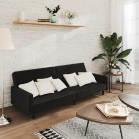 2-Sitzer-Schlafsofa aus schwarzem Samt von , Sofas - Ref: Foro24-375740, Preis: 259,18 €, Rabatt: %