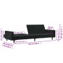 2-Sitzer-Schlafsofa aus schwarzem Samt von , Sofas - Ref: Foro24-375740, Preis: 263,72 €, Rabatt: %