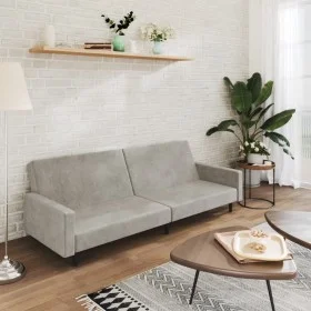 2 seater light gray velvet sofa bed by , Sofas - Ref: Foro24-375737, Price: 262,82 €, Discount: %