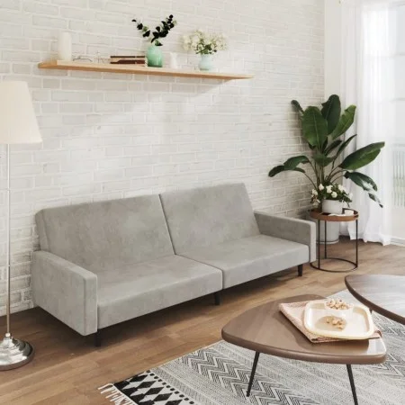 2 seater light gray velvet sofa bed by , Sofas - Ref: Foro24-375737, Price: 262,82 €, Discount: %