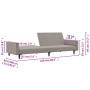 2-Sitzer-Schlafsofa aus hellgrauem Samt von , Sofas - Ref: Foro24-375737, Preis: 267,43 €, Rabatt: %