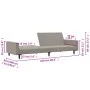 2-Sitzer-Schlafsofa aus hellgrauem Samt von , Sofas - Ref: Foro24-375737, Preis: 262,82 €, Rabatt: %