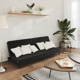 2 seater black velvet sofa bed by , Sofas - Ref: Foro24-375735, Price: 233,47 €, Discount: %