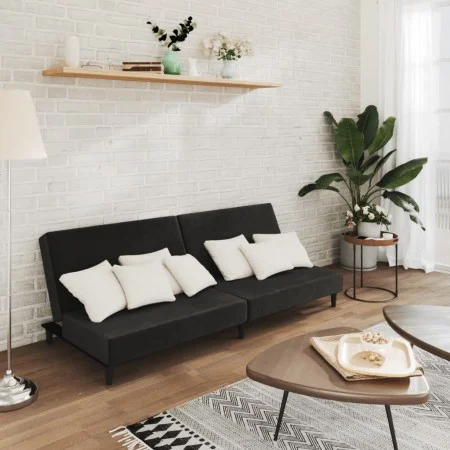 2 seater black velvet sofa bed by , Sofas - Ref: Foro24-375735, Price: 233,47 €, Discount: %