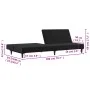 2 seater black velvet sofa bed by , Sofas - Ref: Foro24-375735, Price: 233,47 €, Discount: %