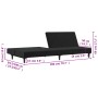 2-Sitzer-Schlafsofa aus schwarzem Samt von , Sofas - Ref: Foro24-375735, Preis: 254,21 €, Rabatt: %