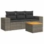 4-piece garden sofa set and gray synthetic rattan cushions by , Garden sets - Ref: Foro24-3225318, Price: 264,74 €, Discount: %