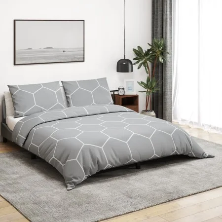 Graues Bettbezug-Set aus Baumwolle, 240 x 220 cm von , Bettbezüge - Ref: Foro24-136449, Preis: 31,23 €, Rabatt: %