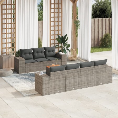 8-teiliges Gartensofa-Set und graue synthetische Rattankissen von , Gartensets - Ref: Foro24-3225353, Preis: 509,03 €, Rabatt: %