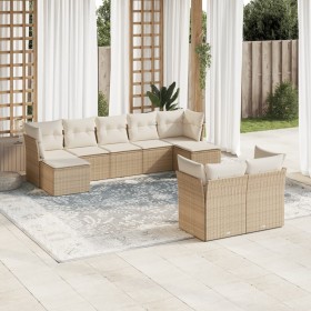 9-teiliges Gartensofa-Set mit beigen synthetischen Rattankissen von , Gartensets - Ref: Foro24-3218308, Preis: 572,87 €, Raba...