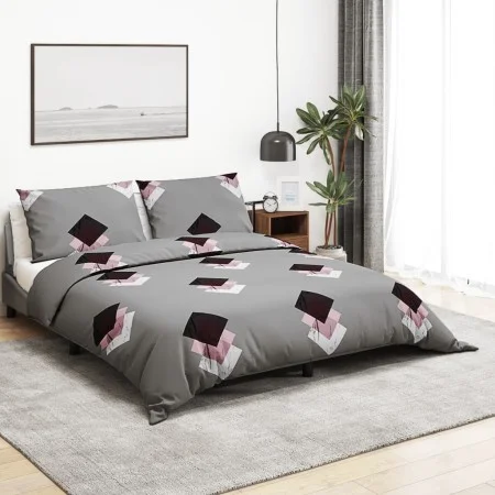 Graues Bettbezug-Set aus Baumwolle, 260 x 240 cm von , Bettbezüge - Ref: Foro24-136468, Preis: 31,82 €, Rabatt: %