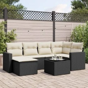 7-piece garden dining set and black synthetic rattan cushions by , Garden sets - Ref: Foro24-3219256, Price: 410,17 €, Discou...
