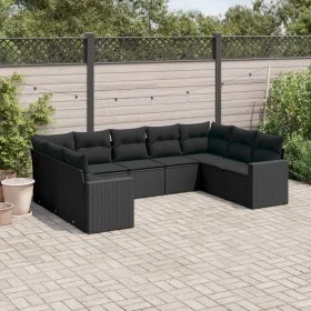 8-piece garden sofa set and black synthetic rattan cushions by , Garden sets - Ref: Foro24-3219385, Price: 578,33 €, Discount: %