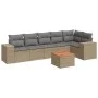 7-teiliges Gartensofa-Set und beigefarbene synthetische Rattankissen von , Gartensets - Ref: Foro24-3225457, Preis: 455,57 €,...