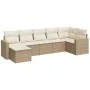 7-piece garden sofa set and beige synthetic rattan cushions by , Garden sets - Ref: Foro24-3219268, Price: 466,27 €, Discount: %