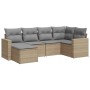 Garden sofa set with cushions 6 pieces beige synthetic rattan by , Garden sets - Ref: Foro24-3219249, Price: 374,14 €, Discou...