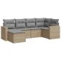 Gartensofa-Set mit Kissen, 6-teilig, beiges synthetisches Rattan von , Gartensets - Ref: Foro24-3219249, Preis: 373,13 €, Rab...