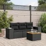 4-teilige Gartensofagarnitur mit schwarzen synthetischen Rattankissen von , Gartensets - Ref: Foro24-3225313, Preis: 308,82 €...