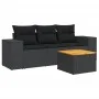 4-teilige Gartensofagarnitur mit schwarzen synthetischen Rattankissen von , Gartensets - Ref: Foro24-3225313, Preis: 308,82 €...