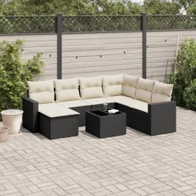 8-teiliges Gartensofa-Set und schwarze synthetische Rattankissen von , Gartensets - Ref: Foro24-3219296, Preis: 463,01 €, Rab...