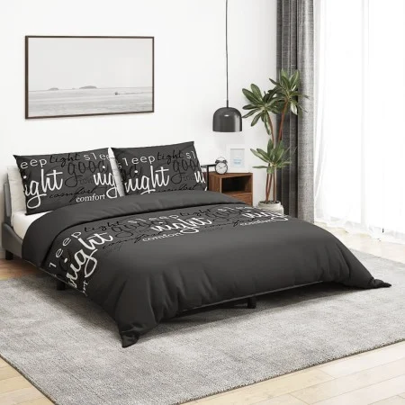Schwarzes Bettbezug-Set aus Baumwolle, 155 x 220 cm von , Bettbezüge - Ref: Foro24-136530, Preis: 34,85 €, Rabatt: %