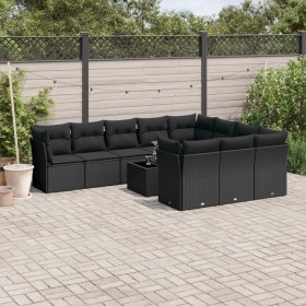 11-piece garden sofa set and black synthetic rattan cushions by , Garden sets - Ref: Foro24-3218225, Price: 677,94 €, Discoun...