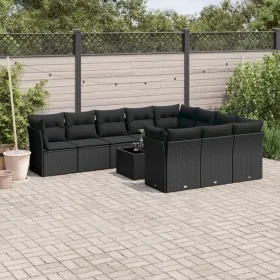 11-teiliges Gartensofa-Set und schwarze synthetische Rattankissen von , Gartensets - Ref: Foro24-3218225, Preis: 710,09 €, Ra...