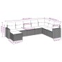 8-teiliges Gartensofa-Set und schwarze synthetische Rattankissen von , Gartensets - Ref: Foro24-3219345, Preis: 495,72 €, Rab...