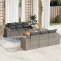 7-piece garden sofa set with gray PE rattan cushions by , Garden sets - Ref: Foro24-3225339, Price: 461,09 €, Discount: %