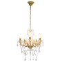 Round Gold Crystal Beaded Chandelier Lighting 5 x E14 by vidaXL, Lamps - Ref: Foro24-281602, Price: 63,98 €, Discount: %