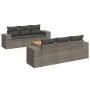 7-piece garden sofa set with gray PE rattan cushions by , Garden sets - Ref: Foro24-3225339, Price: 483,71 €, Discount: %