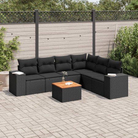 7-piece garden dining set and black synthetic rattan cushions by , Garden sets - Ref: Foro24-3225460, Price: 479,60 €, Discou...