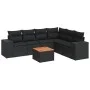 7-piece garden dining set and black synthetic rattan cushions by , Garden sets - Ref: Foro24-3225460, Price: 499,97 €, Discou...