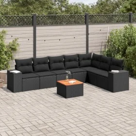 8-teiliges Gartensofa-Set und schwarze synthetische Rattankissen von , Gartensets - Ref: Foro24-3225474, Preis: 554,93 €, Rab...