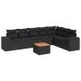 8-piece garden sofa set and black synthetic rattan cushions by , Garden sets - Ref: Foro24-3225474, Price: 555,16 €, Discount: %