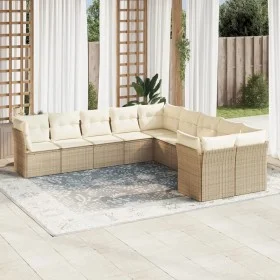 Garden sofa set with beige cushions 10 pieces synthetic rattan by , Garden sets - Ref: Foro24-3218238, Price: 658,02 €, Disco...
