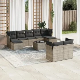 10-teilige Gartensofagarnitur mit grauen synthetischen Rattankissen von , Gartensets - Ref: Foro24-3218320, Preis: 563,04 €, ...