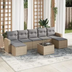 Garden sofa set with beige cushions 8 pcs PE rattan by , Garden sets - Ref: Foro24-3219339, Price: 441,52 €, Discount: %