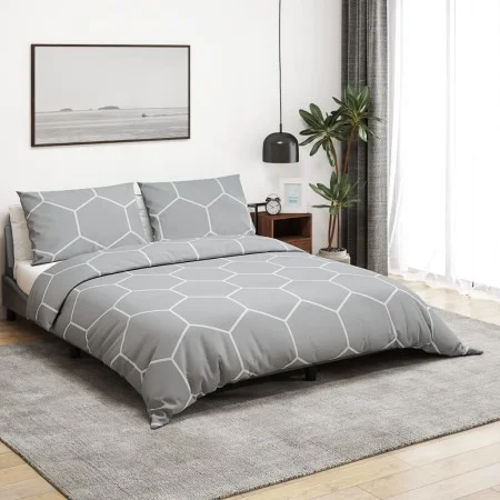 Graues Bettbezug-Set aus Baumwolle, 135 x 200 cm von , Bettbezüge - Ref: Foro24-136454, Preis: 25,92 €, Rabatt: %
