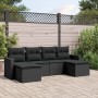 6-teiliges Gartensofa-Set und schwarze synthetische Rattankissen von , Gartensets - Ref: Foro24-3219305, Preis: 337,13 €, Rab...