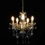 Lámpara de araña con cuentas de cristal dorado redonda 5 x E14 de vidaXL, Lámparas - Ref: Foro24-281602, Precio: 63,02 €, Des...