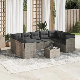 10-teilige Gartensofagarnitur mit grauen synthetischen Rattankissen von , Gartensets - Ref: Foro24-3218140, Preis: 579,18 €, ...